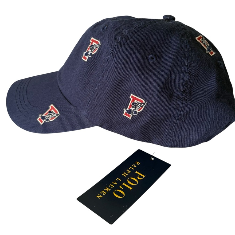 🆕 Polo Ralph Lauren “P” Wing Navy Blue Twill Baseball Cap OS - Picture 3 of 7